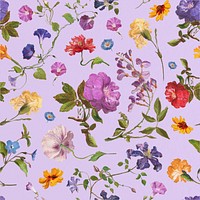 Vintage Spring flower pattern illustration by Pierre Joseph Redouté. Remixed by rawpixel.