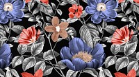Floral pattern computer wallpaper, vintage illustration by Pierre Joseph Redouté. Remixed by rawpixel.