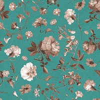 Aesthetic brown flower pattern illustration by Pierre Joseph Redouté. Remixed by rawpixel.
