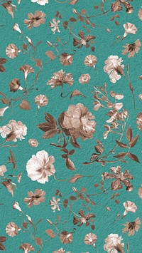 Aesthetic floral pattern iPhone wallpaper illustration by Pierre Joseph Redouté. Remixed by rawpixel.