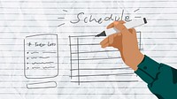Business schedule desktop wallpaper, vector illustration