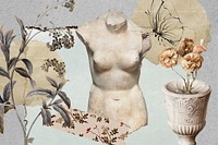 Greek sculpture collage background, vintage paper crafts