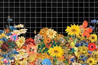 Odilon Redon's flower border background, remixed by rawpixel