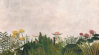 Henri Rousseau's  flower desktop wallpaper, remixed by rawpixel