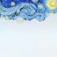 Starry Night blue border background, Van Gogh's vintage illustration, remixed by rawpixel