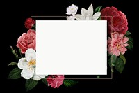 Vintage floral frame background, aesthetic botanical illustration