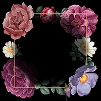 Aesthetic vintage flower frame illustration