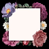 Vintage flower frame, aesthetic botanical illustration