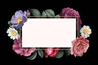 Vintage floral frame background, aesthetic botanical illustration