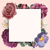 Vintage flower frame, aesthetic botanical illustration