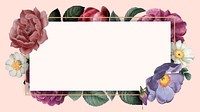 Aesthetic floral frame desktop wallpaper, vintage flower illustration