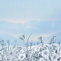Vintage Winter flower illustration