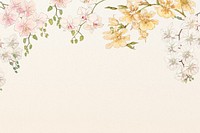 Vintage orchids border background. Remixed by rawpixel.