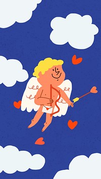 Cute cupid doodle mobile wallpaper