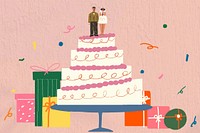 Wedding cake doodle illustration