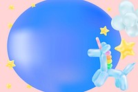 Unicorn balloon frame animal background, cute design