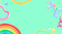 Birthday unicorn desktop wallpaper, cute party design