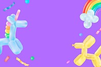 Balloon animal birthday frame background