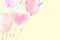 Pink heart balloon background, Valentine's day design