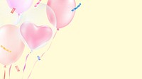 Pink heart balloon desktop wallpaper, Valentine's day design