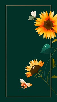 Green geometric sunflower mobile wallpaper