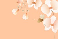 Peach geometric orchid floral background