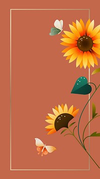 Peach geometric sunflower mobile wallpaper