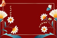 Red geometric daisy floral background