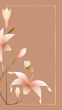 Brown lily floral iPhone wallpaper