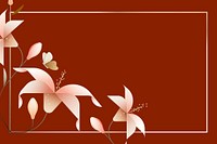 Red flat lily floral background