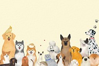 Cute pet border, beige background