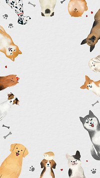 Dog frame mobile wallpaper, cute animal design