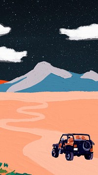 Exploration & car mobile wallpaper, acrylic paint texture design