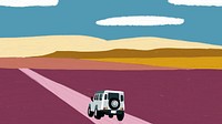 Painted road adventure desktop wallpaper, acrylic texture design