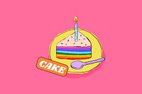 Birthday cake, pink background design