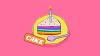 Birthday cake, pink computer wallpaper background