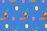 Birthday balloon, blue background design