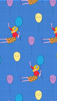 Birthday balloon, blue mobile wallpaper background