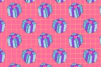 Birthday gift pattern, pink background design