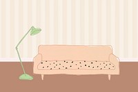 Living room background, hand drawn illustration