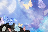 Dreamy butterfly pastel background, aesthetic sky