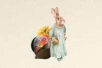 Editable rabbit anthropomorphic animal remix collage art