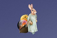 Editable rabbit anthropomorphic animal remix collage art