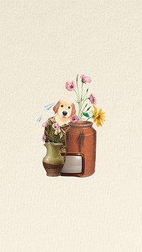 Puppy anthropomorphic dog iPhone wallpaper