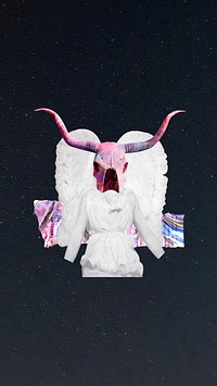 Anthropomorphic angel with longhorn iPhone wallpaper