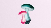 Neon mushrooms, desktop wallpaper