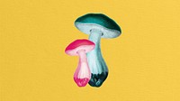 Neon mushrooms, desktop wallpaper