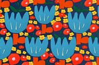 Blue tulip flowers background, paper craft design