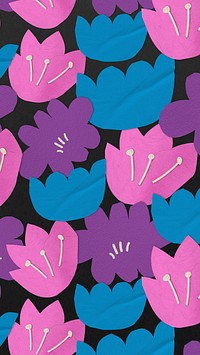 Colorful flower pattern iPhone wallpaper, textured background