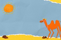 Camel paper craft background design